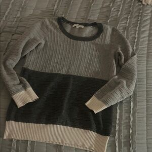 Madewell Two-Tone Gray and Cream Sweater